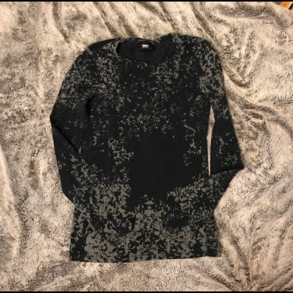 Black Reverse Tye Die Longsleeve Black Tee